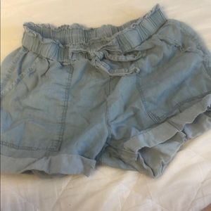 flowy denim shorts